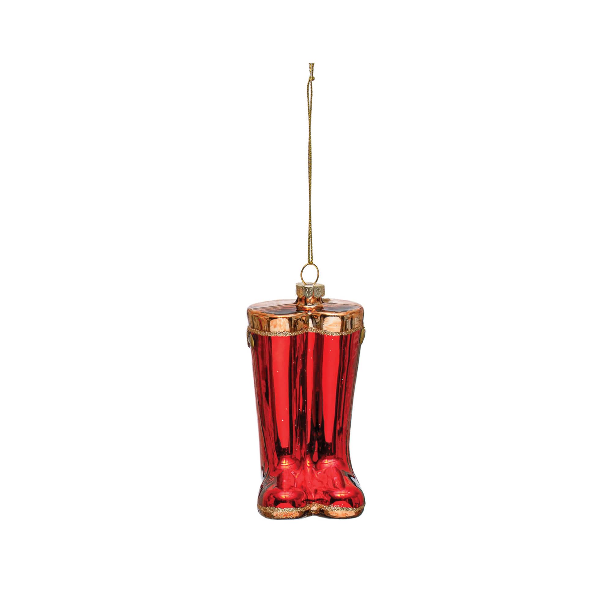 Hello Honey® 4.5" Red Glass Galoshes Ornament